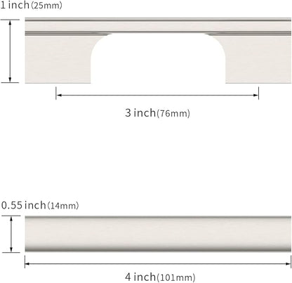 Asidrama 20 Pack 3 Inch(76mm) Brushed Satin Nickel Kitchen Cabinet Handles, Cabinet Pulls Kitchen Cabinet Hardware for Cupboard Drawer Pulls