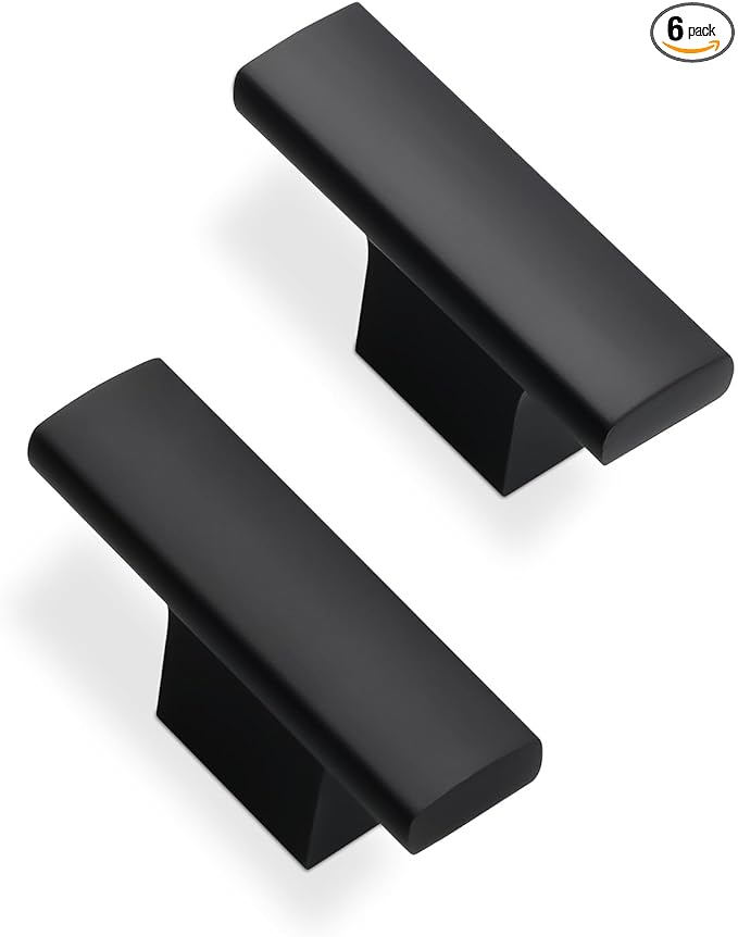 6 Pack Kitchen Cabinet Knobs Matte Black Cabinet Knobs Black Drawer Knobs Solid Kitchen Hardware