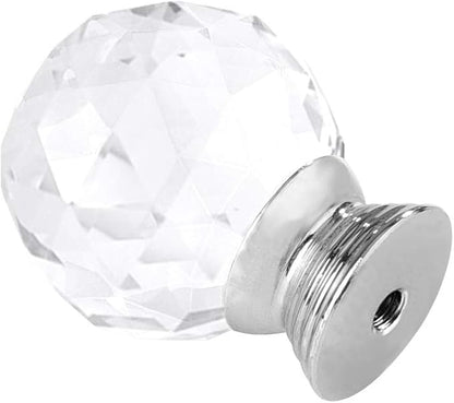 12 Pcs 30mm Round Shape Crystal Glass Cabinet Knobs with Screws Drawer Knob Pull Handle Used for Kitchen, Dresser, Door, Cupboard(Clear)