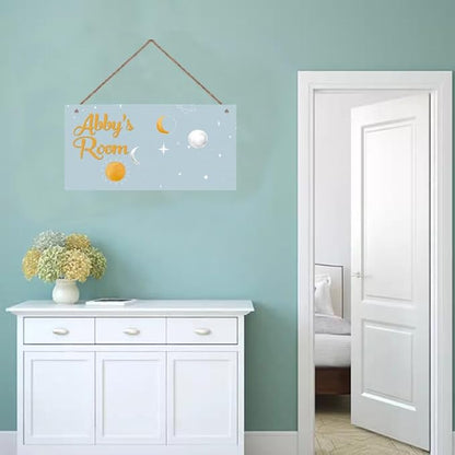 Personalized Sign Starry sky Decor For Boys Room, Sun Moon Stars Themed Wall Art Decor For Little Man Cave, Outer Space Room Decor, Universe Decorations For Kids Room Nursery Baby Game Room