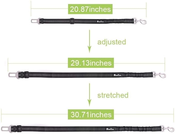 SlowTon Dog Seat Belt Harness for Car, Dog Car Harness Adjustable Mesh Breathable & Dog Seatbelt Safety Tether with Elastic Bungee for Small Medium Large Pets(Blue, Single Clip, XS)-Mewly Pet