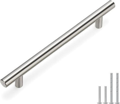 homdiy Brushed Nickel Cabinet Pulls Cabinet Handles, 6-1/4in(160mm) Center to Center Dresser Drawer Handles Silver Drawer Pulls for Kitchen, Bedroom, Bathroom, Wardrobe Hardware