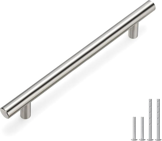 homdiy Brushed Nickel Cabinet Pulls Cabinet Handles, 6-1/4in(160mm) Center to Center Dresser Drawer Handles Silver Drawer Pulls for Kitchen, Bedroom, Bathroom, Wardrobe Hardware