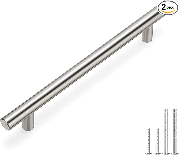 homdiy Brushed Nickel Cabinet Pulls Drawer Handles, 6-1/4in(160mm) Hole Center Dresser Drawer Handles Silver Drawer Pulls for Kitchen, Bedroom, Bathroom, Livingroom