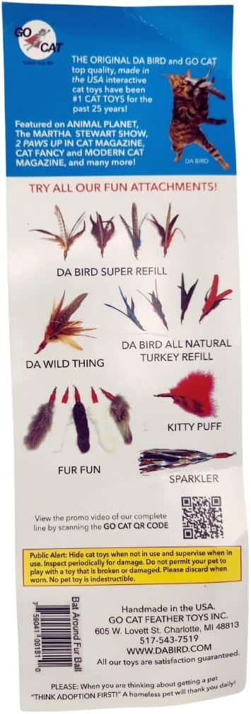 3 Count of Bat Arounds: Fur Ball Cat Toy from Da Bird-Mewly Pet