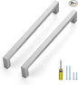 Ravinte 25 Pack Stainless Steel 8 Inch Cabinet Pulls Brushed Nickel Kitchen Cabinet Handles Square Kitchen Hardware for Cabinet Come with Screwdriver