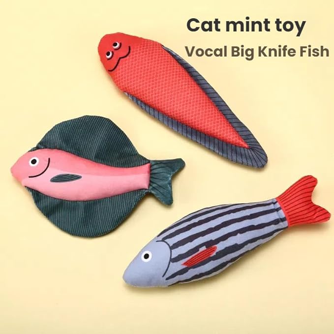 Catnip Toys 5 Pcs Set Crinkle Sound Catnip Fish, Soft and Durable, Stuffed with Natural Catnip Interactive Kitten Toy for Indoor Cat Exercise for Cats(Multi Colors)-Mewly Pet