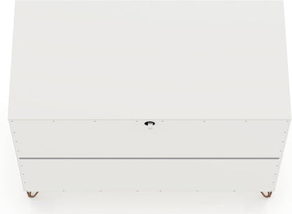 Manhattan Comfort Rockefeller 3 Drawer Dresser for Bedroom Storage, Nursery, Closet, Living Room, Entryway, TV Stand for Screens up to 32 Inches, Anti-Tip Kit Included, Set of 1, White