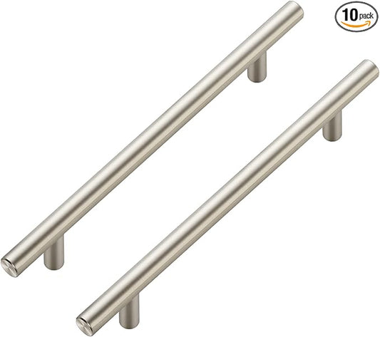 Ravinte 10 Pack 8-13/16 Inch Cabinet Handles Brushed Nickel Stainless Steel Kitchen Drawer PullsCupboard Cabinet Pulls 8-13/16"Length,6-1/4" Hole Center