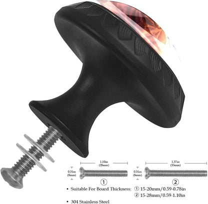 4 Pack Cabinet Knobs Highland Cow Clouds Drawer Pulls Crystal Glass Round Knobs Handles for Dressers Drawer Bathroom Kitchen Cupboards Wardrobes Hardware Furniture Knobs