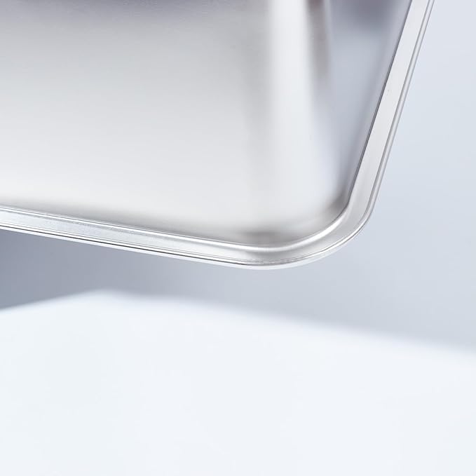 Stainless Steel Litter Box 2 Pack-XLarge Metal Litter Box-High Sided Cat LitterBox for Adult Big Cats, Stainless Steel Cat LitterBoxe 6IN Deep- Easy to Clean,Non Stick, No Smell-Mewly Pet