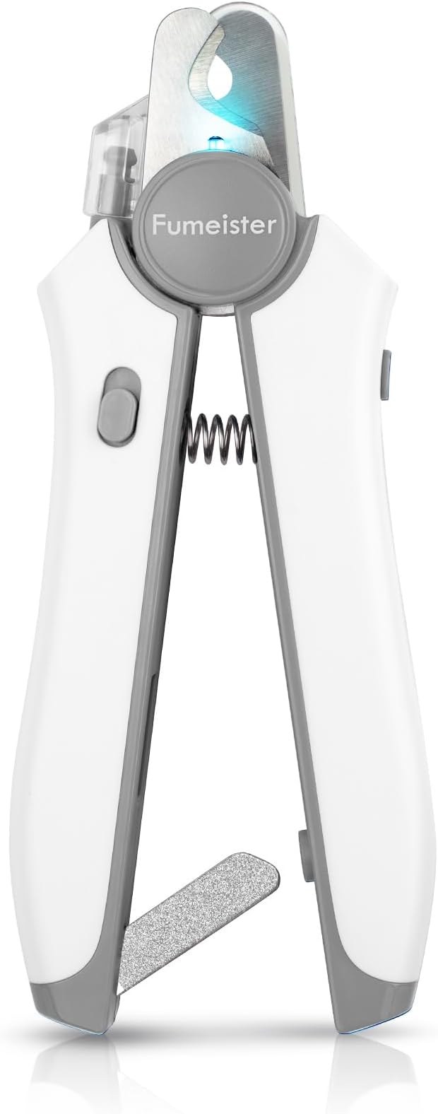 Type-C Rechargeable Dog & Cat Nail Clippers - LED Pet Nail Trimmer with Built-in Nail File, Extra Sharp Blades for Small & Medium Dogs, Indoor Cats (White-Gray)-Mewly Pet
