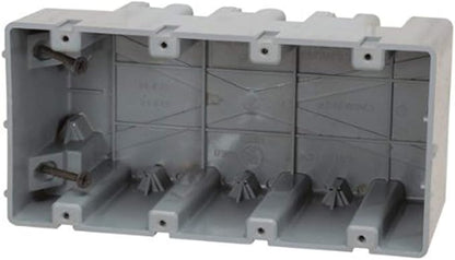 Southwire MSB4G Four Gang Device Box with Depth Adjustable; Heavy Duty 42lb ; Gray