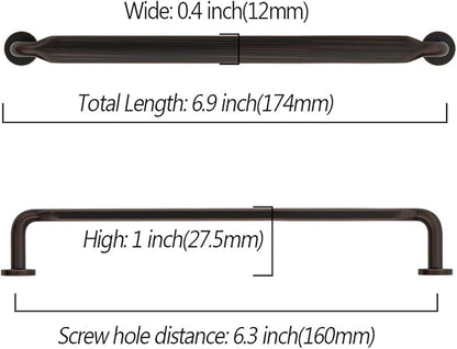 Asidrama 10 Pack 6.3 Inch(160mm) Oil Rubbed Bronze Kitchen Cabinet Handles, Cabinet Pulls Kitchen Cabinet Hardware for Cupboard Drawer Pulls