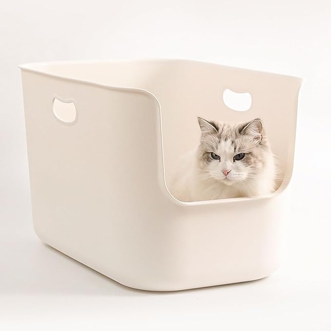 SpaceTime Extra Large Litter Box with High Sides,22.64"×14.76"×13.98" XL Multi Cat Litter Pan for Kitty,Cat Boxes for Indoor Cats,Jumbo Litter Boxes for Big Cats,Anti-Splashing,Easy to Clean-Mewly Pet