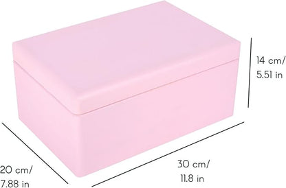 Large Pink Wooden Box Storage with Hinged Lid | 11.8 x 7.87 x 5.51 inches (+-0.5) | Gift Box Kitchen Storage | Product NOT Intended for 15 Years OR Below