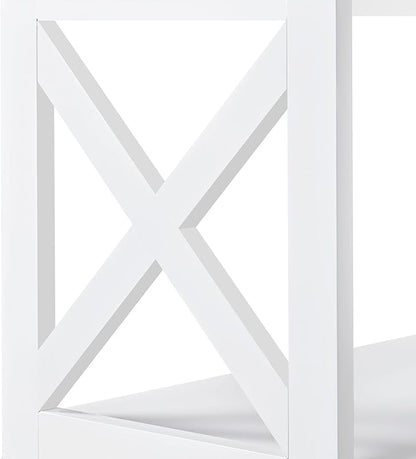 Yaheetech Console Table with 3 Storage Shelves, Entryway Table Sofa Side Table Narrow Long Bookshelf for Hallway Living Room, Accent Furniture, White