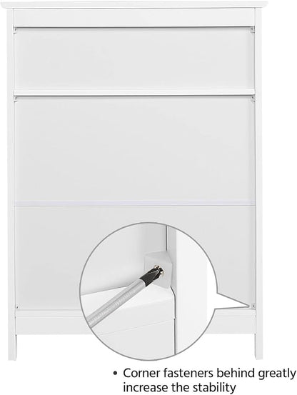 Yaheetech Bathroom Floor Storage Cabinet, Wooden Free Standing Storage Organizer with 2 Doors & Adjustable Shelves, for Living Room Hallway, White