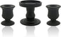 Black Unity Candle Holder - Glass Candle Holders for Pillar Candles Taper Candles, Glass Candlestick Holders Set of 3, Decorative Clear Glass Candlestick Holder for Wedding Church Centerpiece
