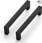 JOY DECOR 30 Pack Cabinet Handles, Black Cabinet Pulls, 5 Inch Kitchen Closet Handles Square Drawer Pulls Stainless Steel Drawer Hardware, 128mm Hole Centers