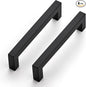 JOY DECOR 4 Pack Cabinet Handles, Black Cabinet Pulls, 5 Inch Kitchen Closet Handles Square Drawer Pulls Stainless Steel Drawer Hardware, 128mm Hole Centers