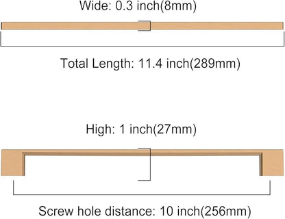 Asidrama 10 Pack 10 Inch(256mm) Champagne Bronze Kitchen Cabinet Handles, Cabinet Pulls Kitchen Cabinet Hardware for Cupboard Drawer Handles Dresser Pulls