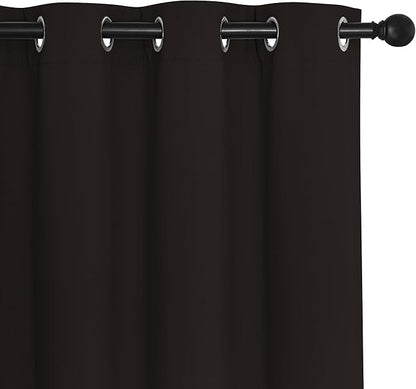 NICETOWN Patio Blackout Curtain Panels - Thermal Insulated Grommet Blackout Drapes Light Blinds Room Darkening Window Treatments for Villa/Cottage (2 Panels, W80 x L95, Toffee Brown)