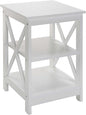 Convenience Concepts Oxford End Table 15.75" - Modern Living Room Table with Storage Shelves, Transitional Nightstand Side Table for Home Decor and Display, White