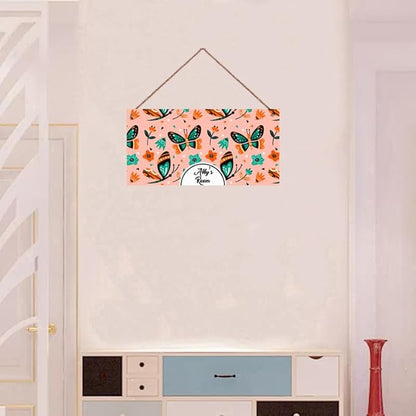 Personalized Butterfly Sign For Girls Room Boys Bedroom Custom Name Funny Theme Kids Toddler Baby Nursery Door Plaque Wall Art Decor For Little Man Cave