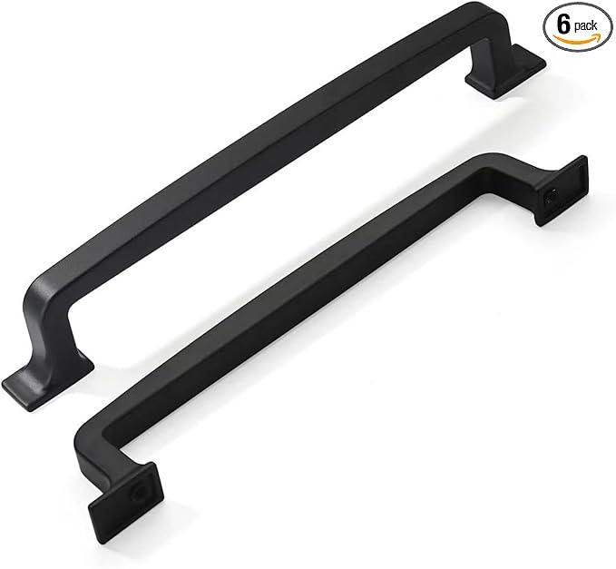 khtumeware 6 Pack 6-1/4 Inch Kitchen Cabinet Handles Matte Black Cabinet Pulls Black Drawer Pulls Kitchen Cabinet Hardware Kitchen Handles for Cabinets Cupboard Handles Drawer Handles