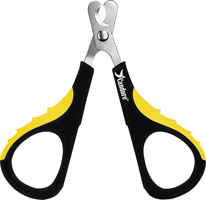 Candure Cat Nail Clipper Stainless Steel Cat Claw Trimmers for Rabbits, Guinea Pigs, Birds, Puppies, Kittens and Small Animals Pet Nail Clipper for Professional and Home Use (Yellow)-Mewly Pet