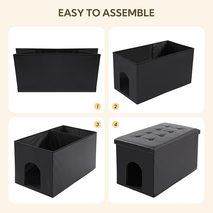 MEEXPAWS Cat Litter Box Enclosure Furniture Hidden, Cat Washroom Bench Storage Cabinet | Extra Large 35.4'' x 19.7'' x 19.7''| Dog Proof | Waterproof Inside/Easy Clean | Easy Assembly | Odor Control-Mewly Pet