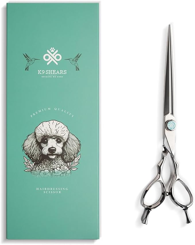 7" Dog Grooming Scissors – Sawtooth Blade, VG10 Stainless Steel for Sharpness, Durability, and Edge Retention, Perfect for Grooming Maltese, Yorkie, Schnauzer-Mewly Pet