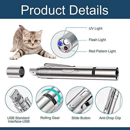 Cat Toys Laser Pointer for Indoor, Rechargeable, 7 Adjustable Wand Red Light Pet Interactive Cat Mouse Toys to Keep Busyfor Kitten Dog Chase Play-Mewly Pet