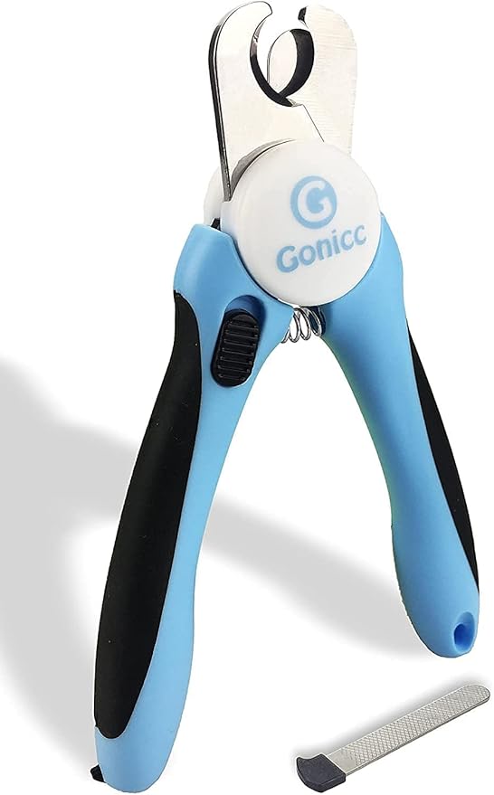 gonicc Professional Small Dog and Cat Nail Clippers Sharp Stainless Steel Pet Nail Trimmers(with Free Nail File in Handle), with Safety Guard to Avoid Overcutting-Mewly Pet