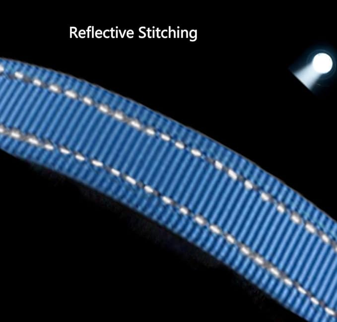 Hands Free Dog Leash for Large Medium Dogs Heavy Duty Bungee Reflective Adjustable Waist Leashes for Walking Running with Car Buckle 4-6FT (Blue)-Mewly Pet