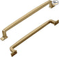 Khtumeware 10 Pack 8 Inch Brushed Brass Cabinet Pulls - Gold Drawer Handles for Kitchen Cabinets, Cupboards, Hardware