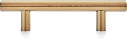 Ravinte 6 Pack 5 Inch Cabinet Pulls Brushed Brass Stainless Steel Kitchen Drawer Pulls Cabinet Handles 5”Length, 3” Hole Center