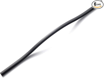 Goo-Ki Modern Handle,Minimalist Cabinet Pull,Matt Black Drawer Handle Wardrobe Cabinet Door Handle, 11.3''/12.6'' Double Hole Centers,6 Packed