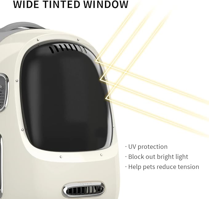 PETKIT Cat Backpack Carrier with Inbuilt Fan & Light, Airline-Approved Pet Backpack Bubble for Kitty Small Dog, Detachable Dog Backpack with Padded Strap for Travel, Hiking, Walking & Outdoor-Mewly Pet