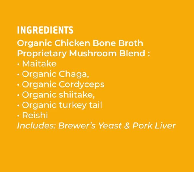 iHeartCats Bone Broth for Cats - Bone Broth & Mushroom Gold Powder Supplement for Immune System Support, Improved Mobility & Flexibility and Natural Detox - Turkey Tail Mushroom for Cats-Mewly Pet