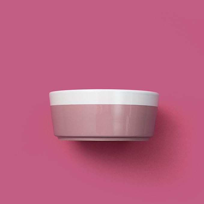 Waggo Dipper Ceramic Dog Bowl for Small and Large Breeds - Heavyweight and Durable Pet Food and Water Dish Crock, Dishwasher Safe, Modern (Mauve, Medium)-Mewly Pet