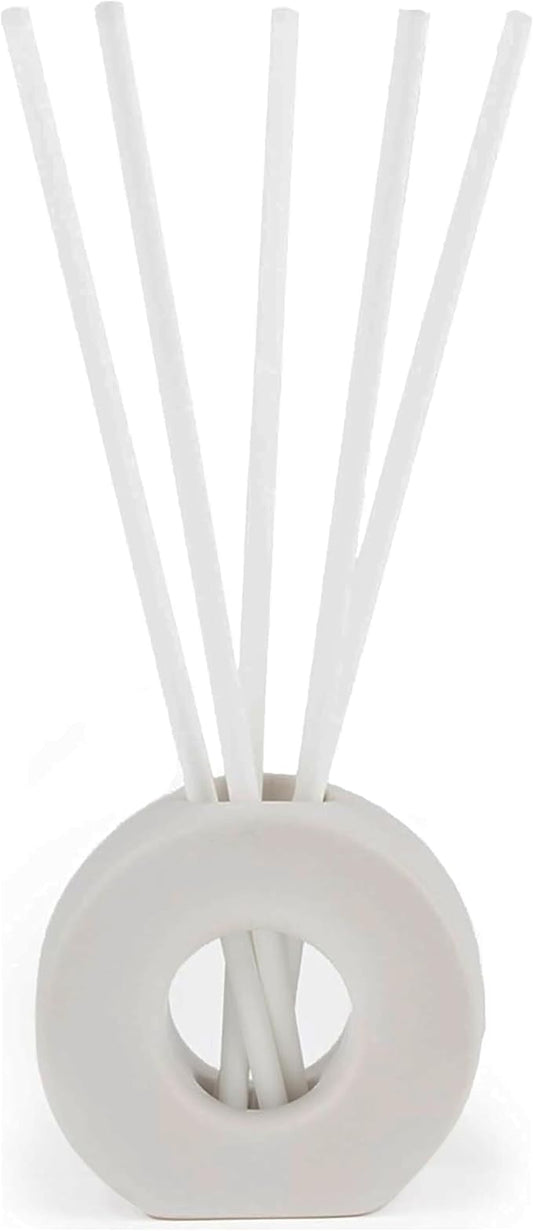 ScentAir Infused Liquidless Reeds | Includes 25 Flameless Reeds and 1 Decorative Vase, White | Essential Oil Aroma Diffuser Sticks | Fresh Spa Scents | Gifting Fragrance | Dark Vanilla Pomelo