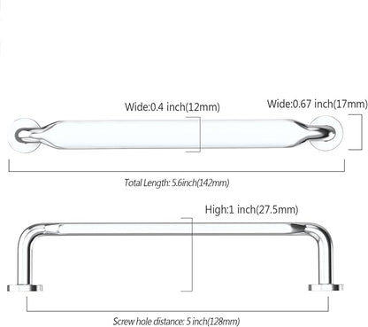 Asidrama 10 Pack 5 Inch(128mm) Polished Chrome Kitchen Cabinet Handles, Cabinet Pulls Kitchen Cabinet Hardware for Cupboard Drawer Pulls