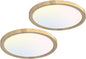 zemty LED Ceiling Light Wood - 12In 28W 3200lm Flush Mount Ceiling Light with 3 Color Temperature 3000K/4500K/6000K - Round Flat Light Fixture for Kitchen Bathroom Shower, 2Pack