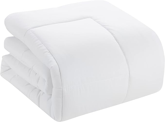 Sweet Home Collection 5 Piece Comforter Set Bag Solid Color All Season Soft Down Alternative Blanket & Luxurious Microfiber Bed Sheets, White, Twin (Pack of 4)