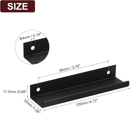 uxcell Cabinet Finger Edge Pull, 8pcs 120mm / 4.72" Aluminum Alloy Back Mount Hidden Cabinet Pulls Concealed Handle for Home Kitchen Drawer Cabinet, Black