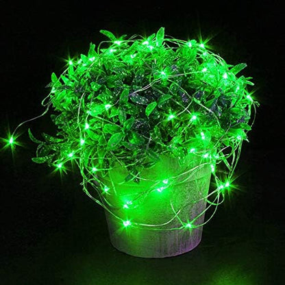 YKB 6 Pack Green LED Starry String Lights with 20 Mini LEDs on 6.6FT/2M Copper Wire, Fairy Lights Powered by 2xCR2032(Incl) Batteries, for Wedding Table Holiday Halloween Christmas Decorations