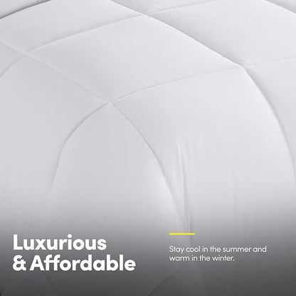 California King Comforter Set - Soft & Breathable 7-Piece Bedding Collection - 1 Comforter, 1 Fitted Sheet, 1 Flat, 4 Pillowcases - Deep Pocket - Premium Quality - Ideal for All Seasons, White