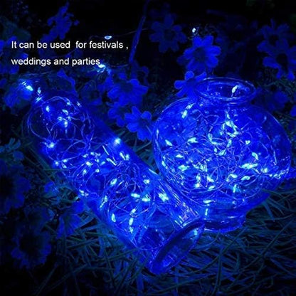 16 Packs Fairy Lights Battery Operated(Batteries Included) 10.2FT 30LEDs Waterproof Copper Wire Firefly Light, Mini Starry String Lights for DIY Craft Wedding Party Christmas Decor (Blue Fairy Light)